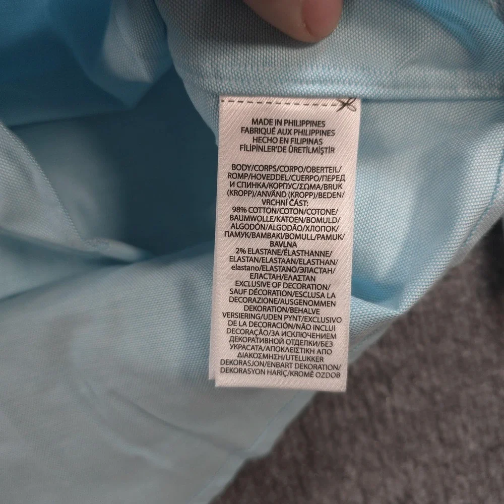 Polo Ralph Lauren Shirt Mens XL Blue Slim Fit Stretch Oxford Core Replen NEW